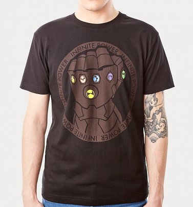 Men's Black Thanos Gauntlet Avengers T-Shirt from For Love & Money Men's Black Thanos Gauntlet Avengers T-Shirt from For Love & Money