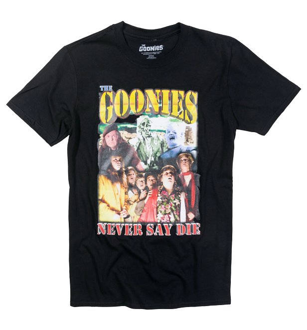 Men's Black The Goonies Never Say Die Movie Poster T-Shirt Men's Black The Goonies Never Say Die Movie Poster T-Shirt