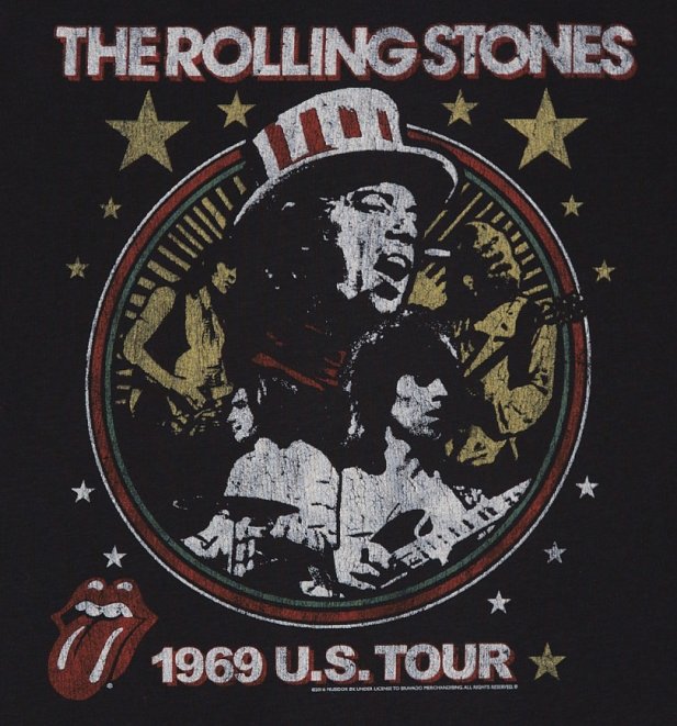 Men's Black The Rolling Stones US 1969 Tour T-Shirt from Amplified Men's Black The Rolling Stones US 1969 Tour T-Shirt from Amplified