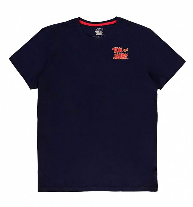 Men's Navy Tom and Jerry Back Print Mini Me T-Shirt from Difuzed Men's Navy Tom and Jerry Back Print Mini Me T-Shirt from Difuzed