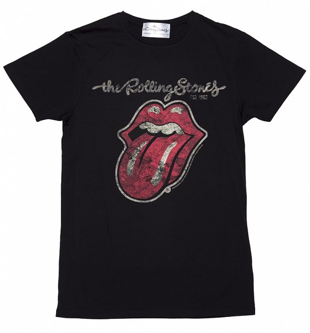 Men's Black Vintage Rolling Stones Tongue Logo T-Shirt Men's Black Vintage Rolling Stones Tongue Logo T-Shirt
