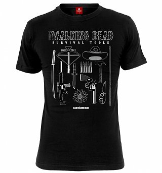 Men's Black Walking Dead Survival Kit T-Shirt Men's Black Walking Dead Survival Kit T-Shirt