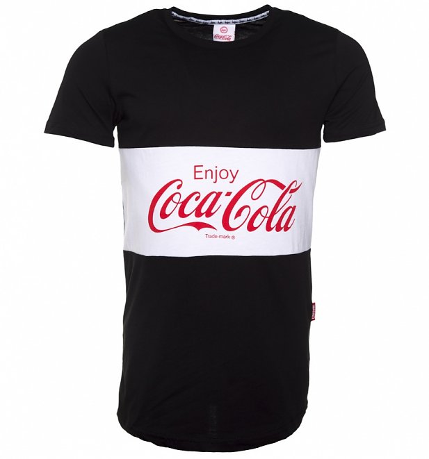 Men's Black and White Enjoy Coca-Cola T-Shirt from Hype