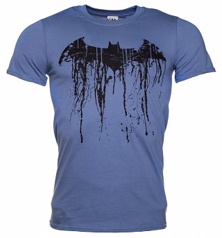 Men's Blue Batman Graffiti Logo T-Shirt Men's Blue Batman Graffiti Logo T-Shirt