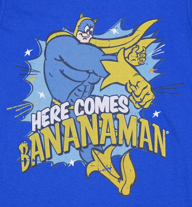 Men's Blue Here Comes Bananaman T-Shirt