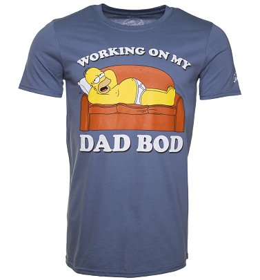 Men's Blue The Simpsons Dad Bod T-Shirt Men's Blue The Simpsons Dad Bod T-Shirt