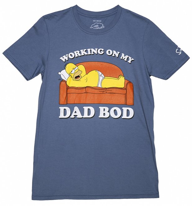 Men's Blue The Simpsons Dad Bod T-Shirt