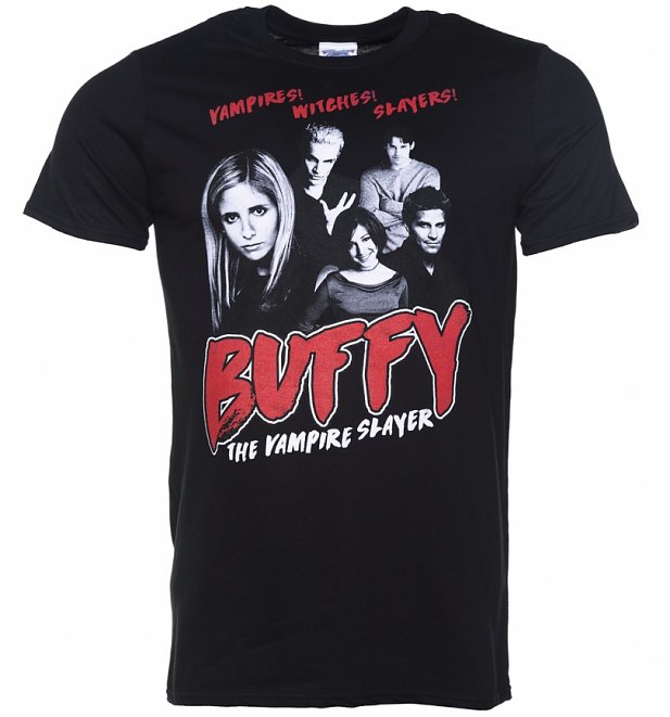 Men's Buffy the Vampire Slayer Gang Black T-Shirt Men's Buffy the Vampire Slayer Gang Black T-Shirt