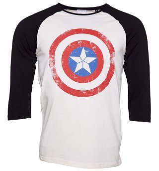 Men's Captain America Marvel Comics Baseball T-Shirt Men's Captain America Marvel Comics Baseball T-Shirt