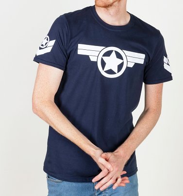 Men's Captain America Super Soldier Navy T-Shirt Men's Captain America Super Soldier Navy T-Shirt