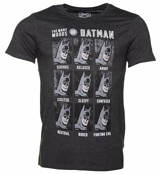 Men's Charcoal DC Comics Many Faces Of Batman T-Shirt Men's Charcoal DC Comics Many Faces Of Batman T-Shirt