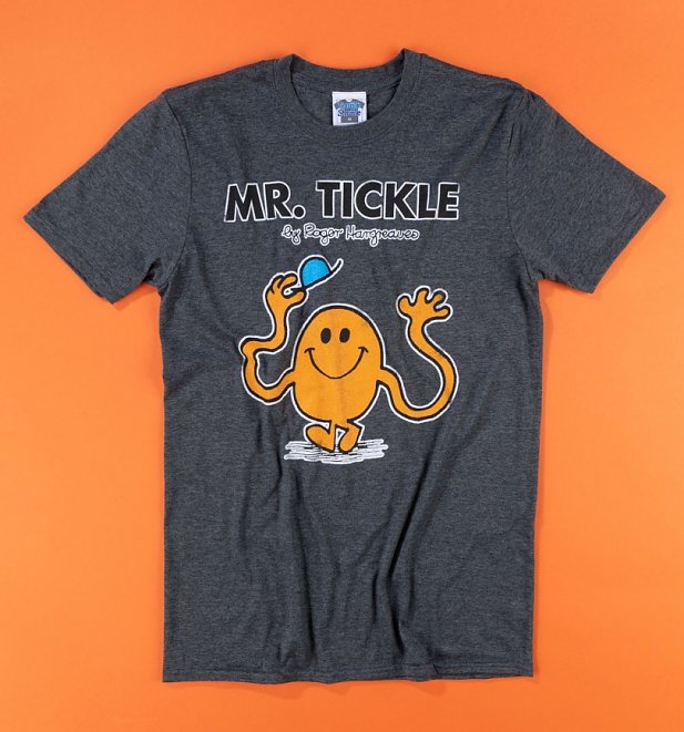 Men's Charcoal Heather Mr Tickle Mr Men T-Shirt