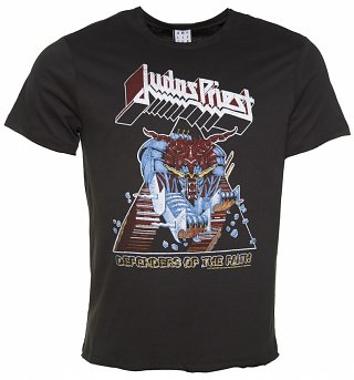 Men's Charcoal Judas Priest Defenders Of The Faith T-Shirt from Amplified Men's Charcoal Judas Priest Defenders Of The Faith T-Shirt from Amplified