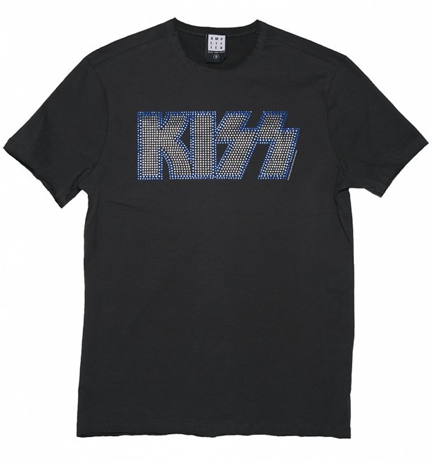 Men's Charcoal KISS Silver Diamante T-Shirt from Amplified Men's Charcoal KISS Silver Diamante T-Shirt from Amplified