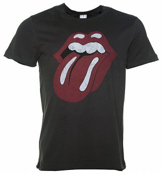 Men's Charcoal The Rolling Stones Tongue Logo T-Shirt from Amplified Men's Charcoal The Rolling Stones Tongue Logo T-Shirt from Amplified