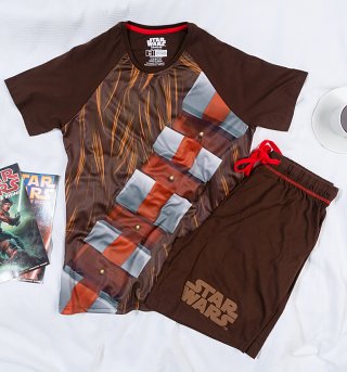 Men's Chewbacca Star Wars Shortie Pyjamas from Difuzed Men's Chewbacca Star Wars Shortie Pyjamas from Difuzed