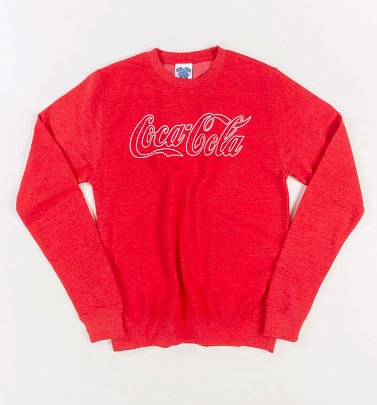 Men's Coca-Cola Logo Outline Heather Red Sweater Men's Coca-Cola Logo Outline Heather Red Sweater