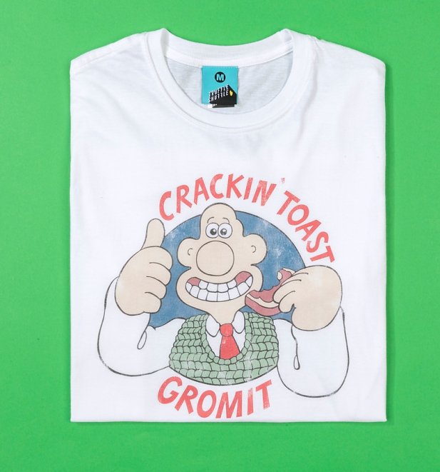 Men's Crackin' Toast Gromit White T-Shirt Men's Crackin' Toast Gromit White T-Shirt