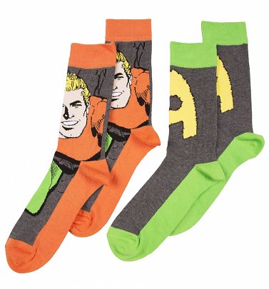 Men's DC Comics Aquaman Pack Of 2 Socks Men's DC Comics Aquaman Pack Of 2 Socks