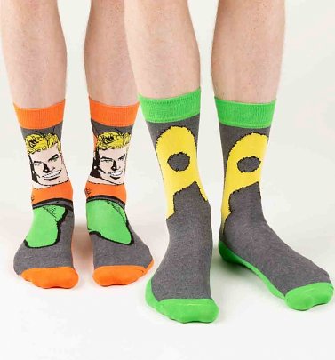 Men's DC Comics Aquaman Pack Of 2 Socks Men's DC Comics Aquaman Pack Of 2 Socks