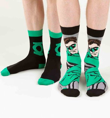 Men's DC Comics Green Lantern Pack Of 2 Socks Men's DC Comics Green Lantern Pack Of 2 Socks