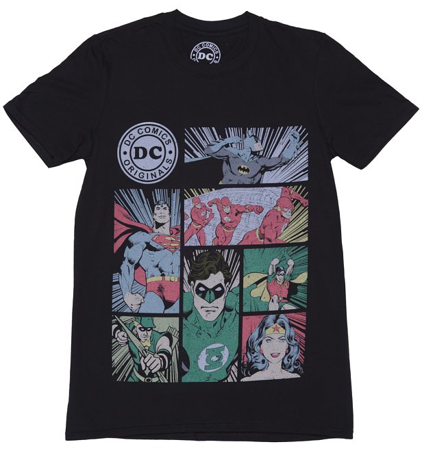 Men's DC Comics Originals Superhero Panels T-Shirt Men's DC Comics Originals Superhero Panels T-Shirt