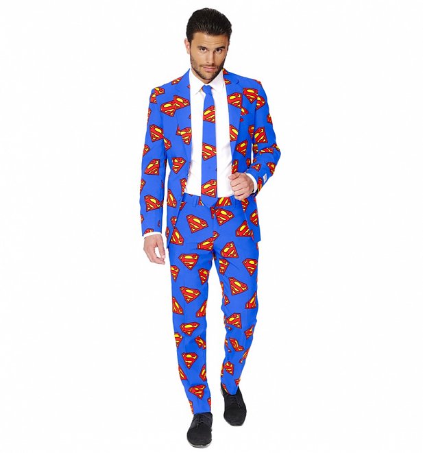 Men's DC Comics Superman Logo Suit With Tie from OppoSuits Men's DC Comics Superman Logo Suit With Tie from OppoSuits