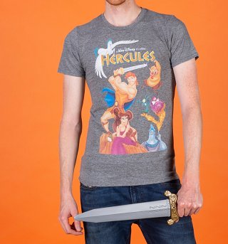 Men's Disney Hercules Video Cover Graphite Heather T-Shirt Men's Disney Hercules Video Cover Graphite Heather T-Shirt