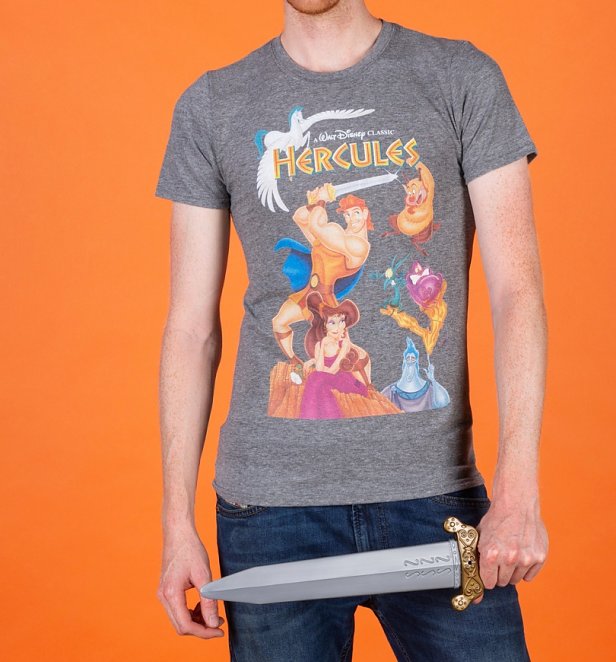 Disney Hercules Video Cover Graphite Heather T-Shirt