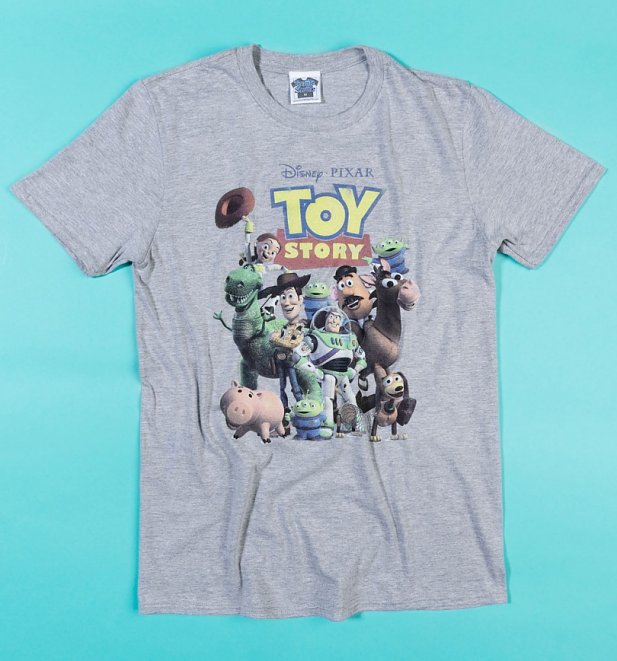 Men's Disney Toy Story Gang Grey Marl T-Shirt
