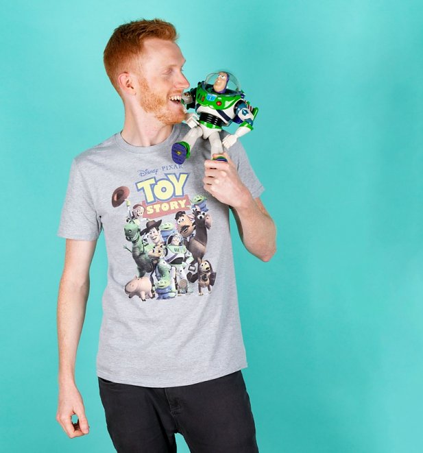 Men's Disney Toy Story Gang Sport Grey T-Shirt