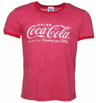 Men's Drink Coca-Cola Logo Ringer T-Shirt Men's Drink Coca-Cola Logo Ringer T-Shirt