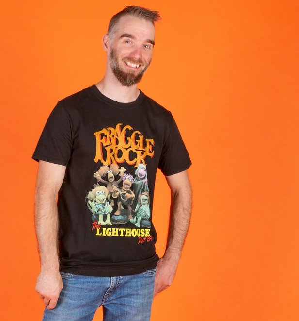 Men's Fraggle Rock Lighthouse Tour Black T-Shirt