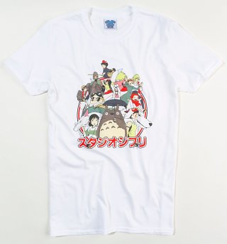 Men's Ghibli Japanese Logo White T-Shirt Men's Ghibli Japanese Logo White T-Shirt