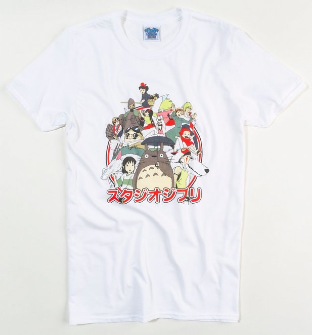Men's Ghibli Japanese Logo White T-Shirt