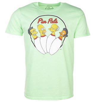 Men's Green Simpsons Pin Pals T-Shirt Men's Green Simpsons Pin Pals T-Shirt