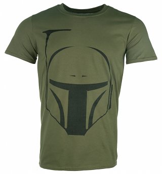 Men's Green Star Wars Boba Fett Helmet T-Shirt Men's Green Star Wars Boba Fett Helmet T-Shirt