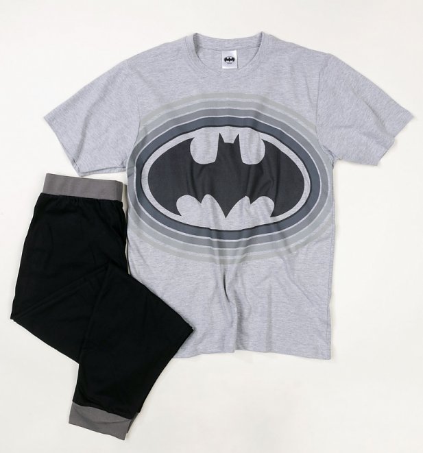 Men's Grey Batman Logo Pyjamas Men's Grey Batman Logo Pyjamas