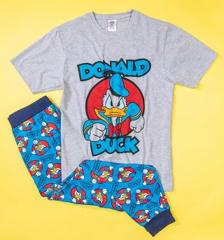 Men's Grey Donald Duck Disney Pyjamas
