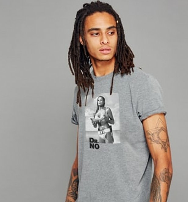 Men's Grey Dr. No James Bond T-Shirt from Chunk Men's Grey Dr. No James Bond T-Shirt from Chunk