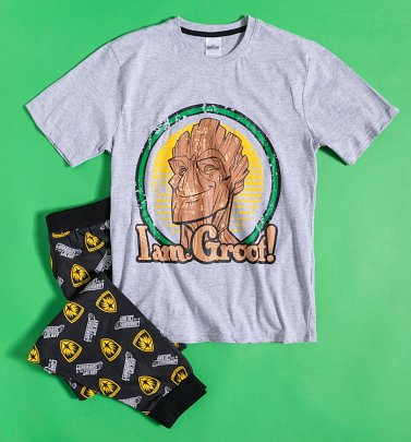 Men's Grey Groot Guardians Of The Galaxy Marvel Pyjamas Men's Grey Groot Guardians Of The Galaxy Marvel Pyjamas