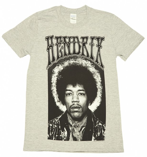 Men's Grey Marl Jimi Hendrix T-Shirt