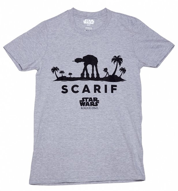 Men's Grey Marl Star Wars Rogue One Scarif T-Shirt Men's Grey Marl Star Wars Rogue One Scarif T-Shirt
