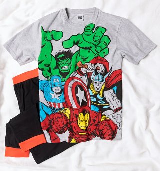 Men's Grey Marvel Comics Pyjamas Men's Grey Marvel Comics Pyjamas