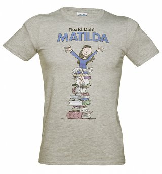 Men's Grey Matilda Roald Dahl T-Shirt Men's Grey Matilda Roald Dahl T-Shirt