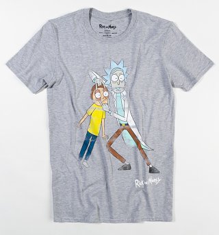Men's Grey Rick And Morty T-Shirt from Difuzed Men's Grey Rick And Morty T-Shirt from Difuzed