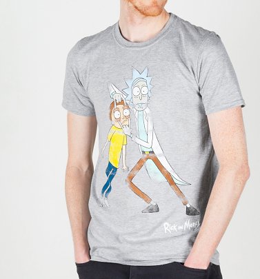 Men's Grey Rick And Morty T-Shirt Men's Grey Rick And Morty T-Shirt