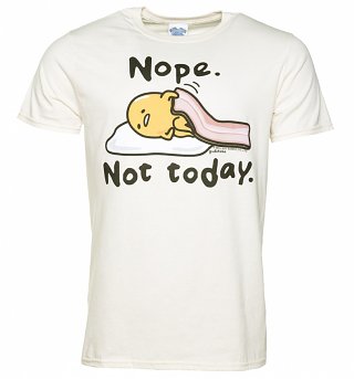 Men's Gudetama Nope Not Today Ecru T-Shirt Men's Gudetama Nope Not Today Ecru T-Shirt