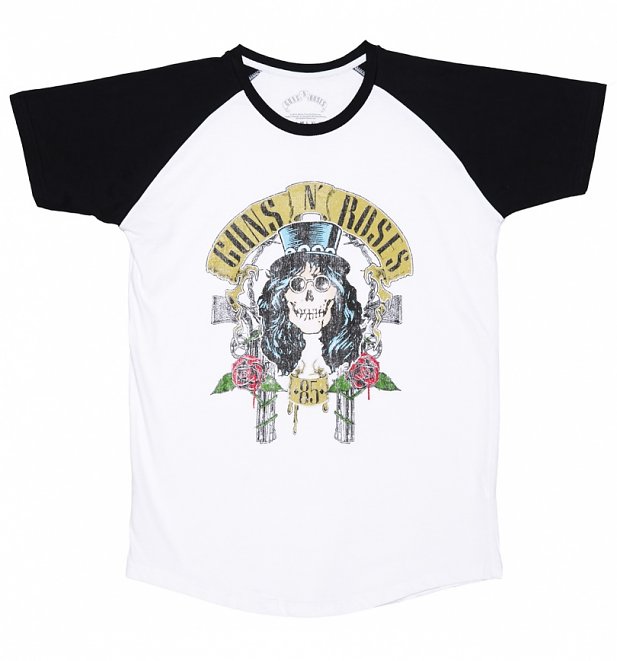 Men's Guns N Roses Slash 85 Baseball T-Shirt Men's Guns N Roses Slash 85 Baseball T-Shirt