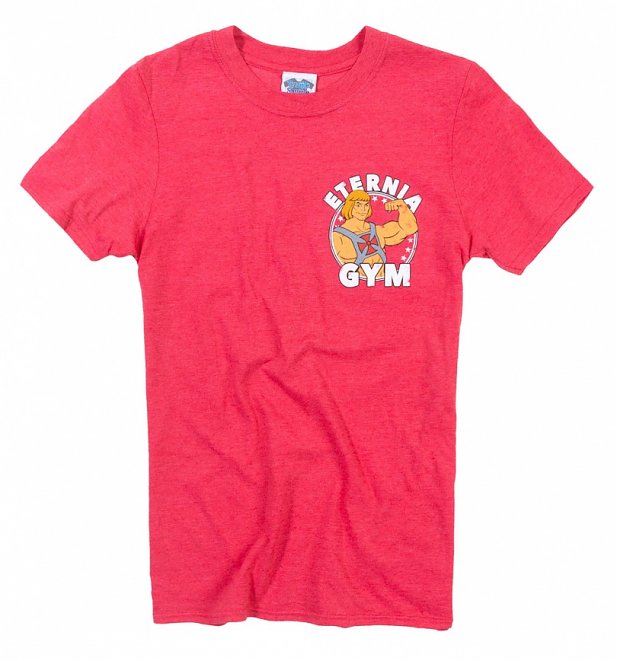 Men's He-Man Eternia Gym Heather Red T-Shirt Men's He-Man Eternia Gym Heather Red T-Shirt
